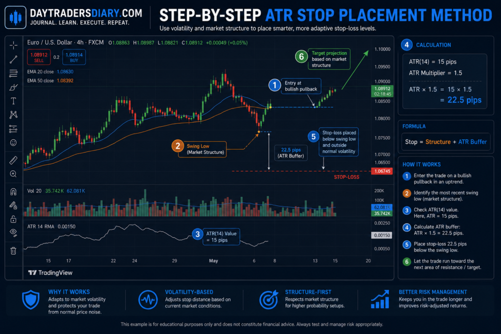 Step‑by‑step ATR stop placement method image